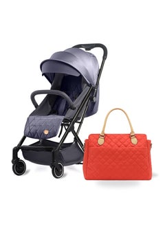 TEKNUM Travel Lite Stroller - SLD by Teknum with Sunveno Styler Fashion diaper Bag - Dark Grey  - Image 1