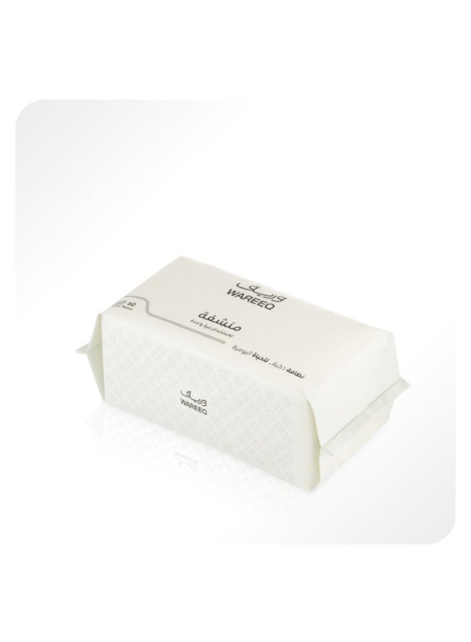 Wareeq Disposable Dry Towels 60 Sheets Soft & Highly Absorbent - Image 1