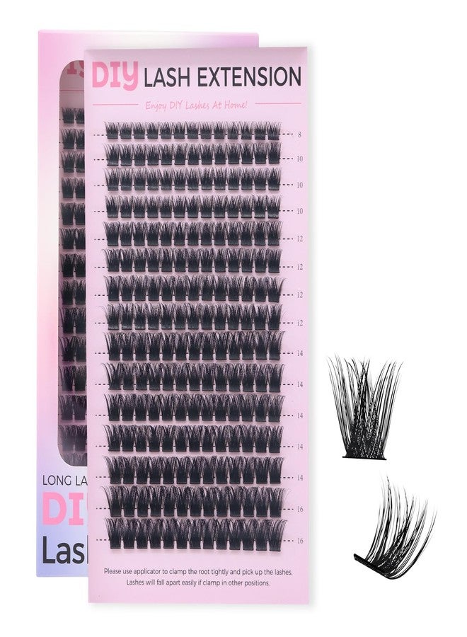 Miuffue Cluster Eyelash Extensions 180 PCS Cluster Lashes Wispy DIY Individual Lashes Cluster Super Thin Band Eyelash Clusters Soft Mink False Eyelashes Mixed Tray(C-8-16mix) - Image 1