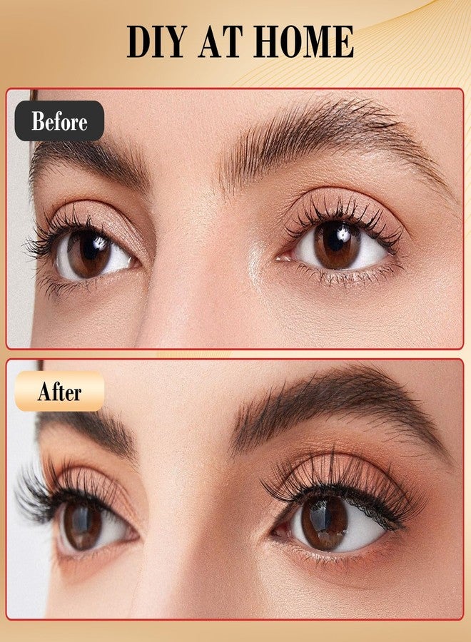 Miuffue Cluster Eyelash Extensions 180 PCS Cluster Lashes Wispy DIY Individual Lashes Cluster Super Thin Band Eyelash Clusters Soft Mink False Eyelashes Mixed Tray(C-8-16mix) - Image 2