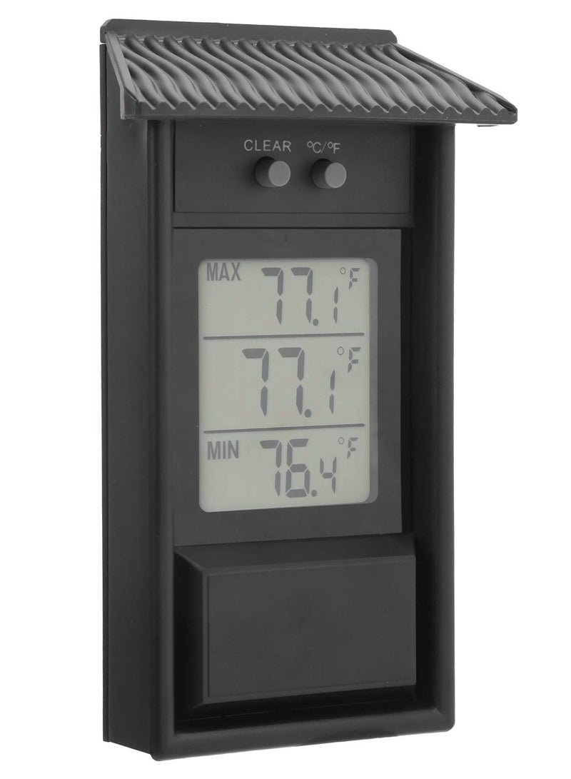 SYOSI Digital Greenhouse Thermometer with Hook up ℃ or ℉ Display Maximum and Minimum Temperature Monitoring with memory function for Garden Greenhouse Indoor Room Home Refrigerator Greenhouse Black - Image 1