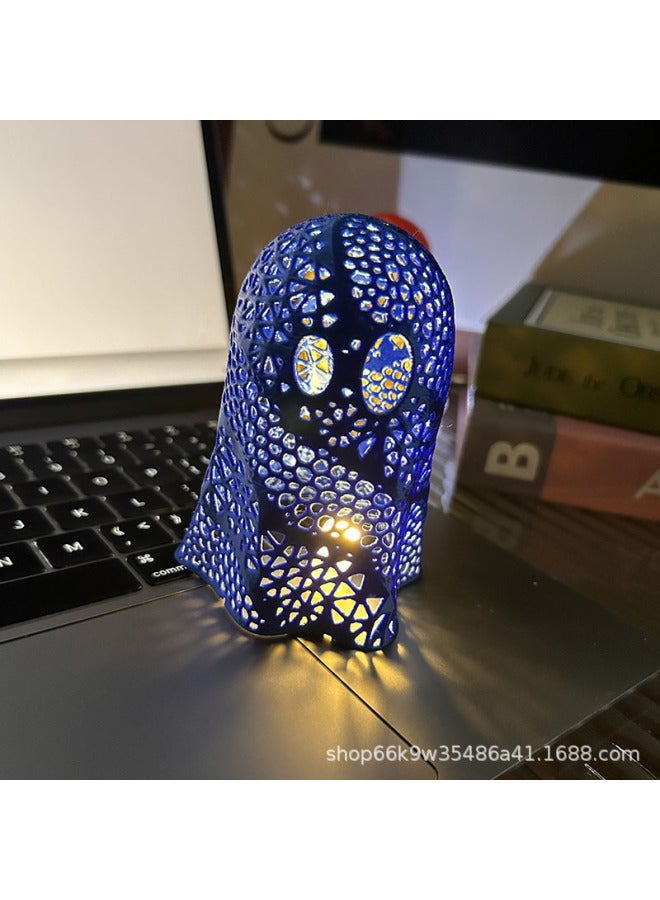 Loquat 3D Printing  Funny Lighting Room Decoration Flash Light Kid Ghost Arrangement Atmosphere Light-Color:Blue - Image 1
