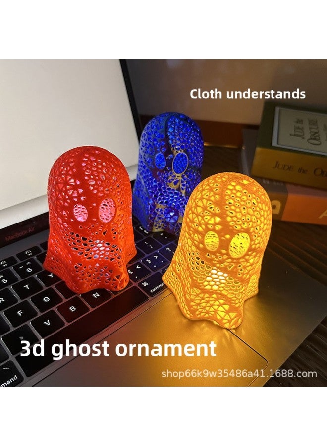 Loquat 3D Printing  Funny Lighting Room Decoration Flash Light Kid Ghost Arrangement Atmosphere Light-Color:Blue - Image 2