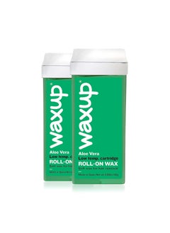 waxup Aloe Vera Roll On Wax Hair Removal Wax Cartridge Depilatory Wax Roller Refill for legs and arms 388 Ounce  110g 2 Pack Wax Warmer and Waxing Strips not Included