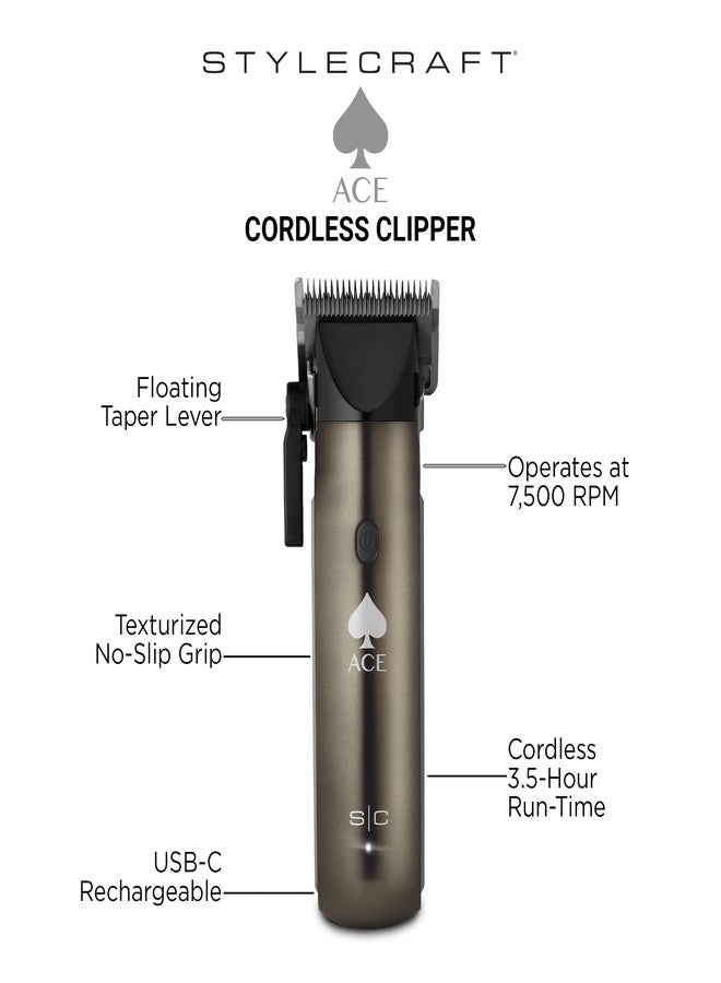 Stylecraft Ace Cordless Hair Clipper, 2.5 Hour Run-time, 6 Blade Guards, Clippers for Men and Women, Lightweight Ergonomic Grip - Image 2