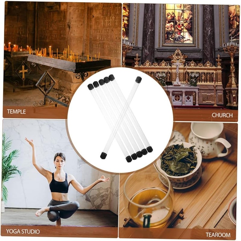 Clear Plastic Storage Tubes 10pcs Round Containers With Lids For Incense Sticks Beads - Image 4