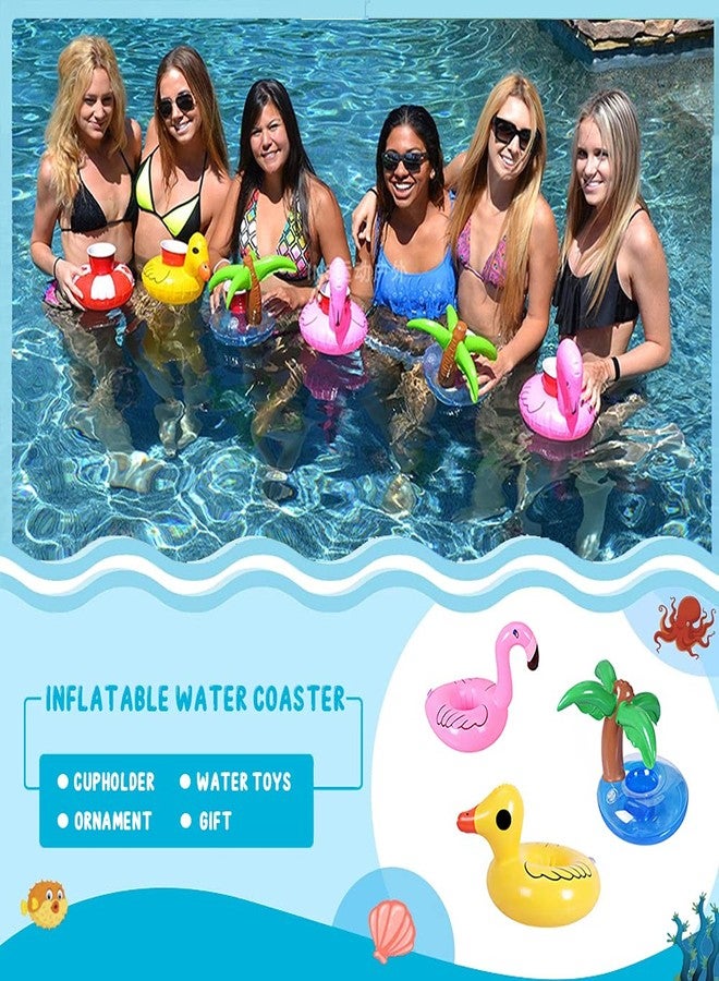 WILLBASIC Drink Floaties 13 Pack Pool Drink Floats Inflatable Drink Holder Floating Drink Holder Pool Accessories for Adults with Pump - Image 3