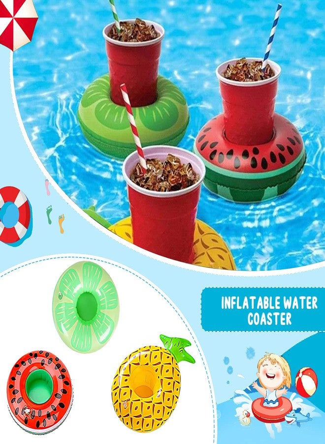 WILLBASIC Drink Floaties 13 Pack Pool Drink Floats Inflatable Drink Holder Floating Drink Holder Pool Accessories for Adults with Pump - Image 4