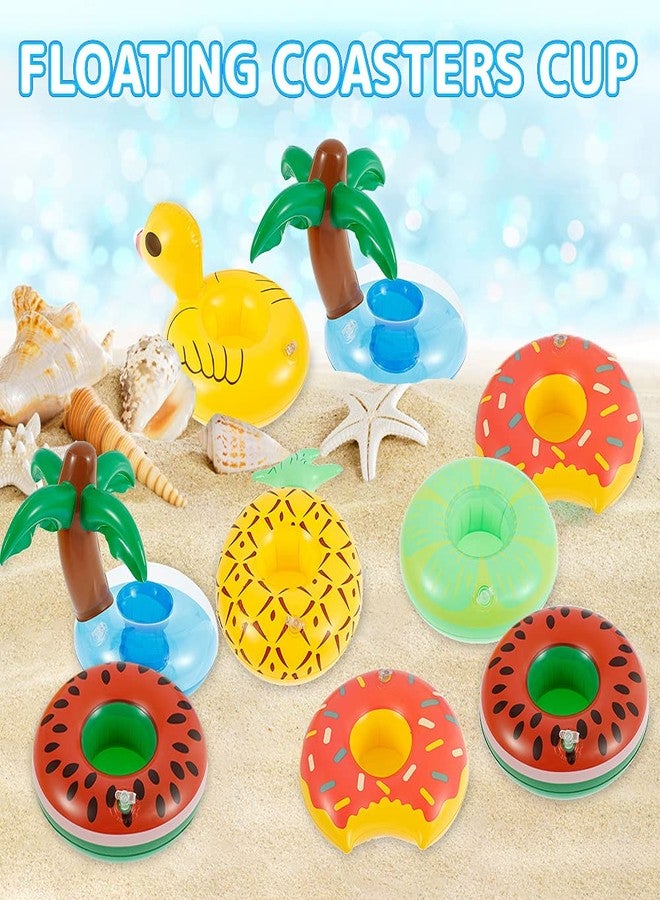 WILLBASIC Drink Floaties 13 Pack Pool Drink Floats Inflatable Drink Holder Floating Drink Holder Pool Accessories for Adults with Pump - Image 2