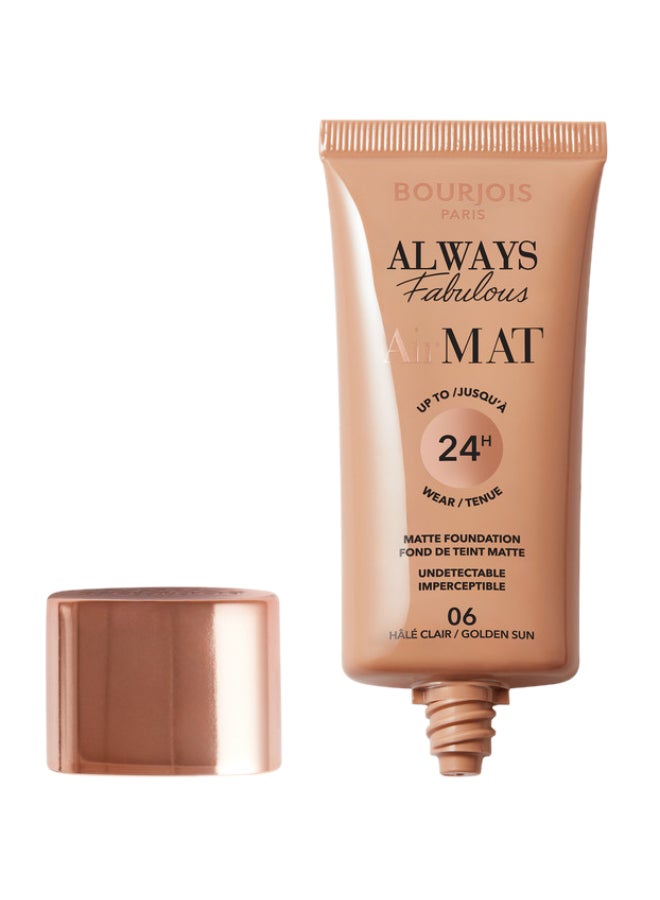 BOURJOIS PARIS Always Fabulous Air Mat Foundation - 006 - Golden Sun, 30ml - Image 1