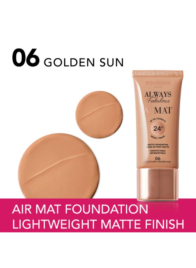 BOURJOIS PARIS Always Fabulous Air Mat Foundation - 006 - Golden Sun, 30ml - Image 2
