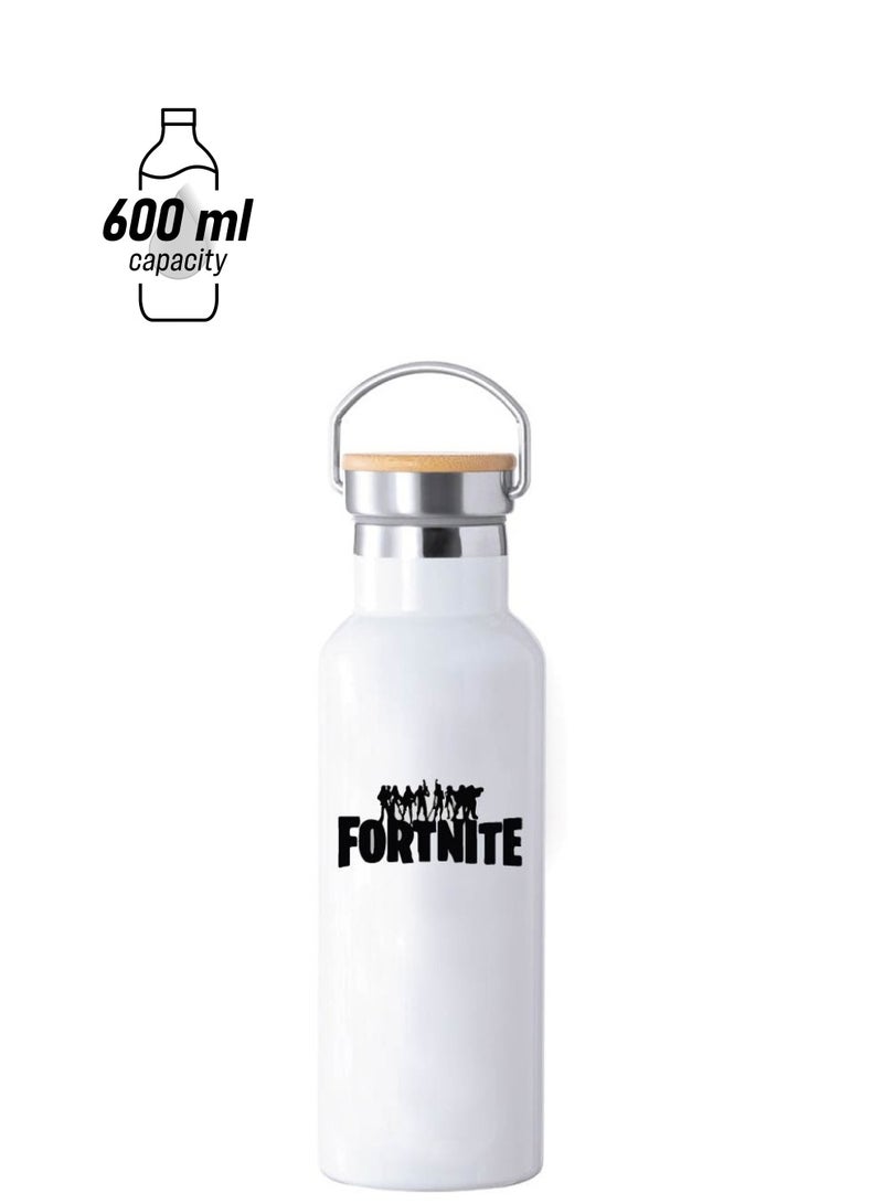 Generic Stainless Steel Online Gaming Water Flask Bottle With Bamboo Cap And Gaming Design-Flask Bottle 600ml-Eco-Friendly Hydration For Gamers-Ideal Gift For Young Gamers - Image 2