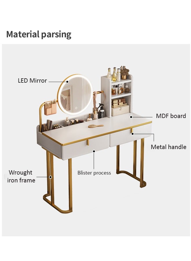 keke Makeup Vanity Table Dressing Table Flip Mirror With Drawers 100 cm - Image 2
