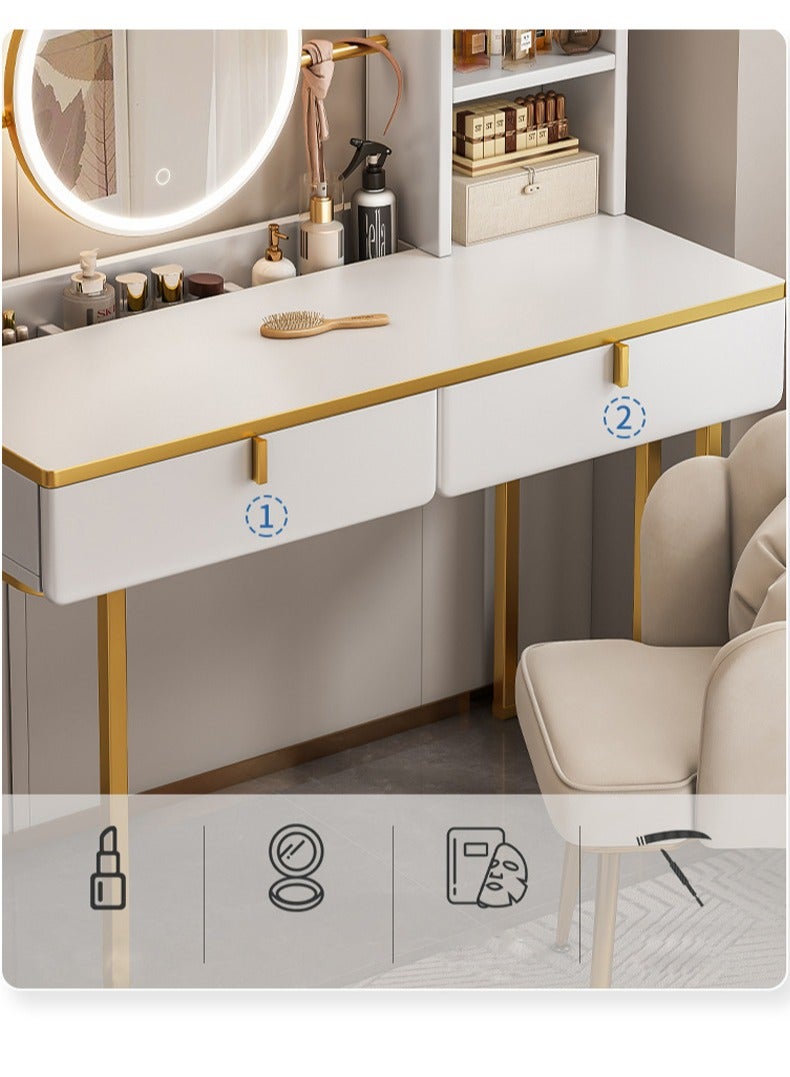 keke Makeup Vanity Table Dressing Table Flip Mirror With Drawers 100 cm - Image 5