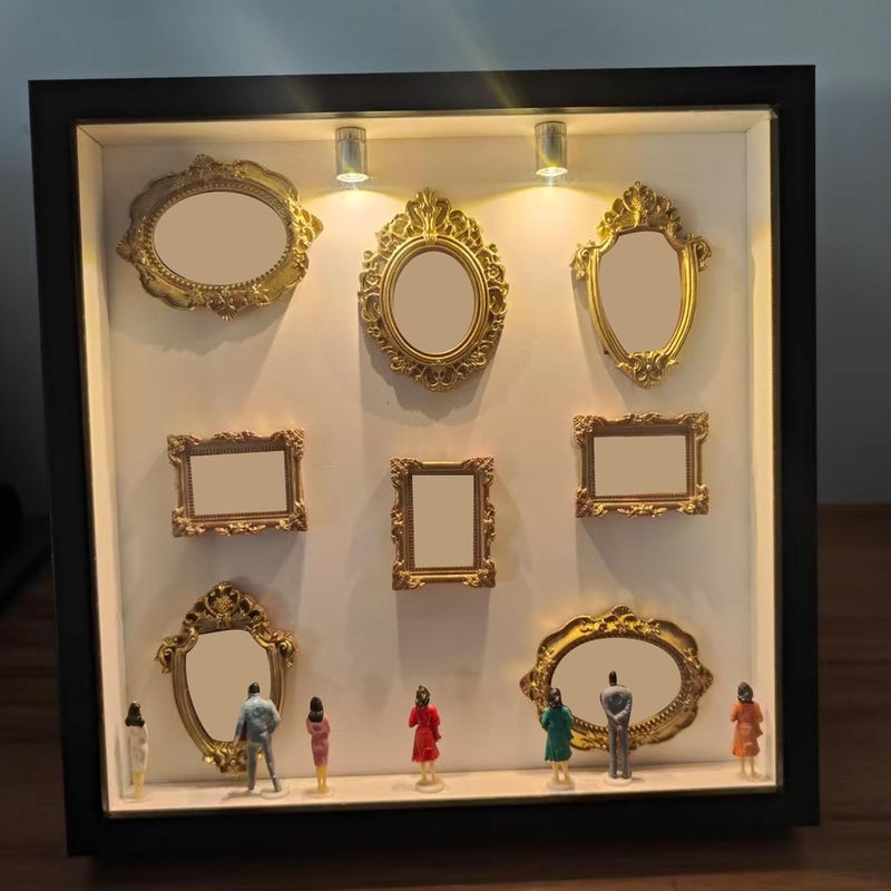 ordinarYone Diys Minis Museums Silhouetted Box,Shadows Box Frame Display Case,Personalize Photo Shadows Box Display with Figurine - Image 2