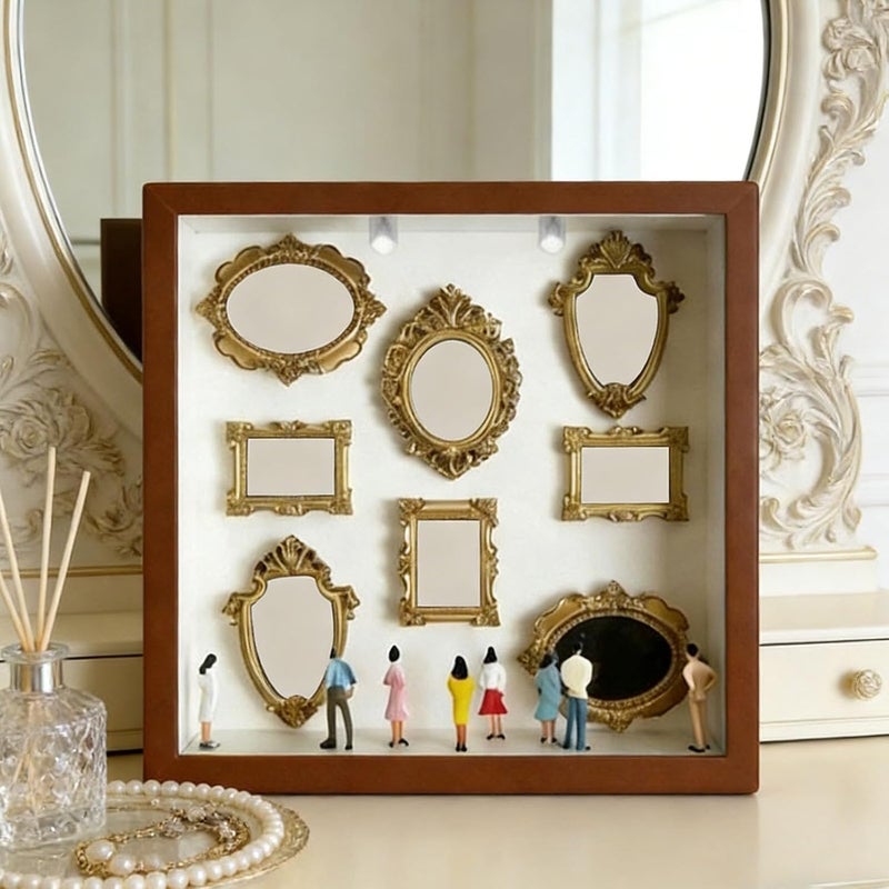 ordinarYone Diys Minis Museums Silhouetted Box,Shadows Box Frame Display Case,Personalize Photo Shadows Box Display with Figurine - Image 5