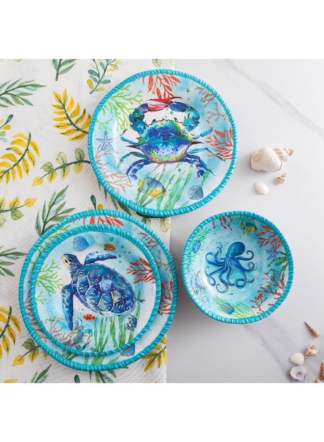 ZAROCRUS Coastal Dinnerware Sets Ocean Theme Unbreakable Kitchen Plates and Bowls Set - Image 3