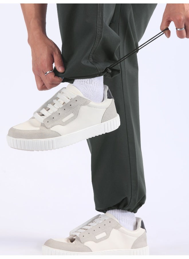 Beyoung Metal Grey Double Pleated Cargo Joggers  - Image 4