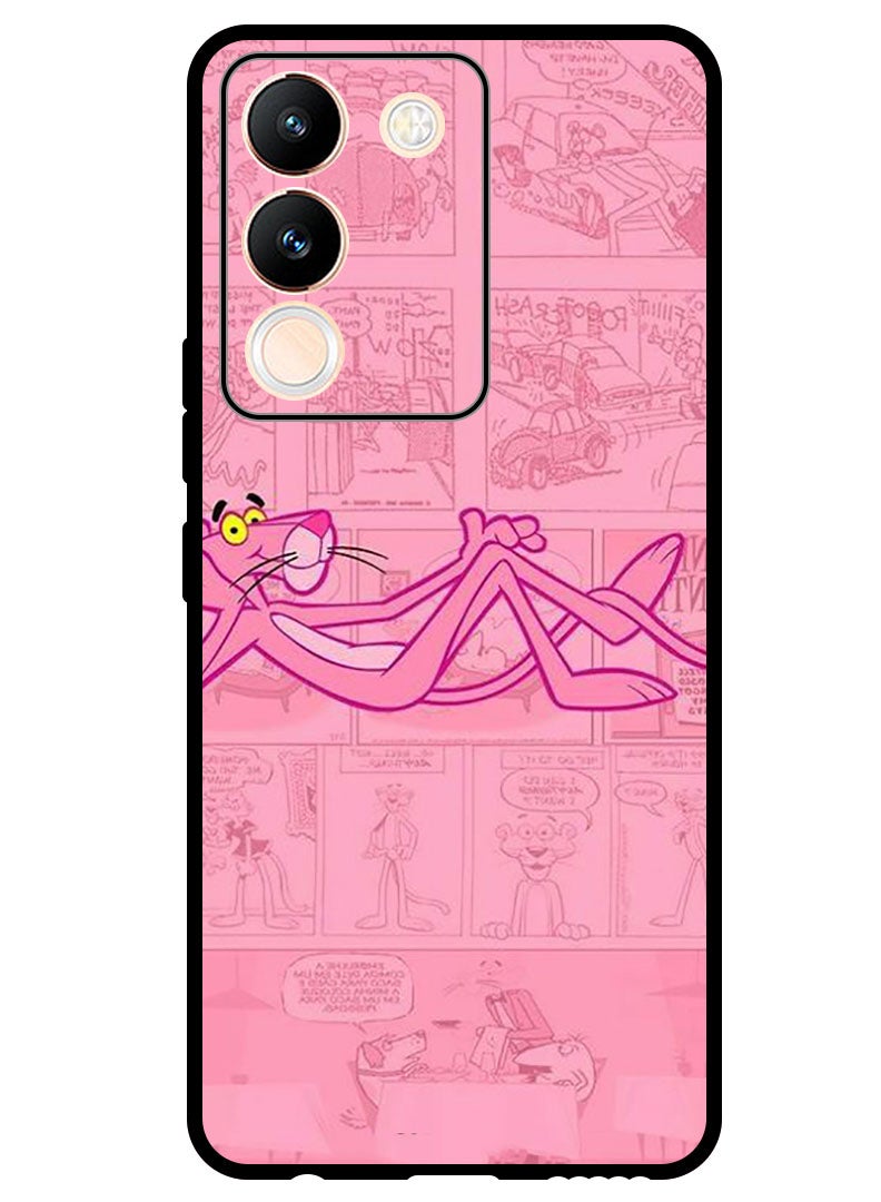 Theodor Protective Case Anti Scratch Shock Proof Bumper Cover For Vivo V29e Pink Panther - Image 1