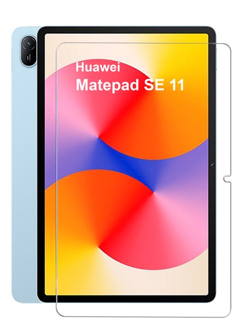 واقي شاشة من الزجاج المقوى لجهاز Huawei MatePad SE 11 بوصة - شفافية عالية، لمسة دقيقة، مضاد للانفجار، حواف مقوسة ناعمة، سهل التركيب، واقي شاشة لجهاز Huawei MatePad SE 11