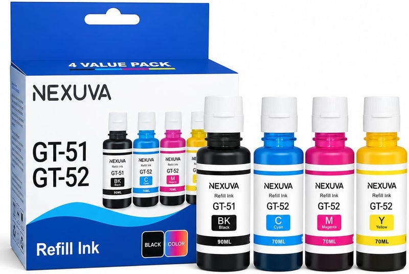 NEXUVA GT52 Compatible Ink Cartridge for Use in HP GT Series 310 315 319 410 415 419 5810 5820 5821 – Black, Cyan, Magenta, Yellow – High Yield (Set of 4) - Image 2