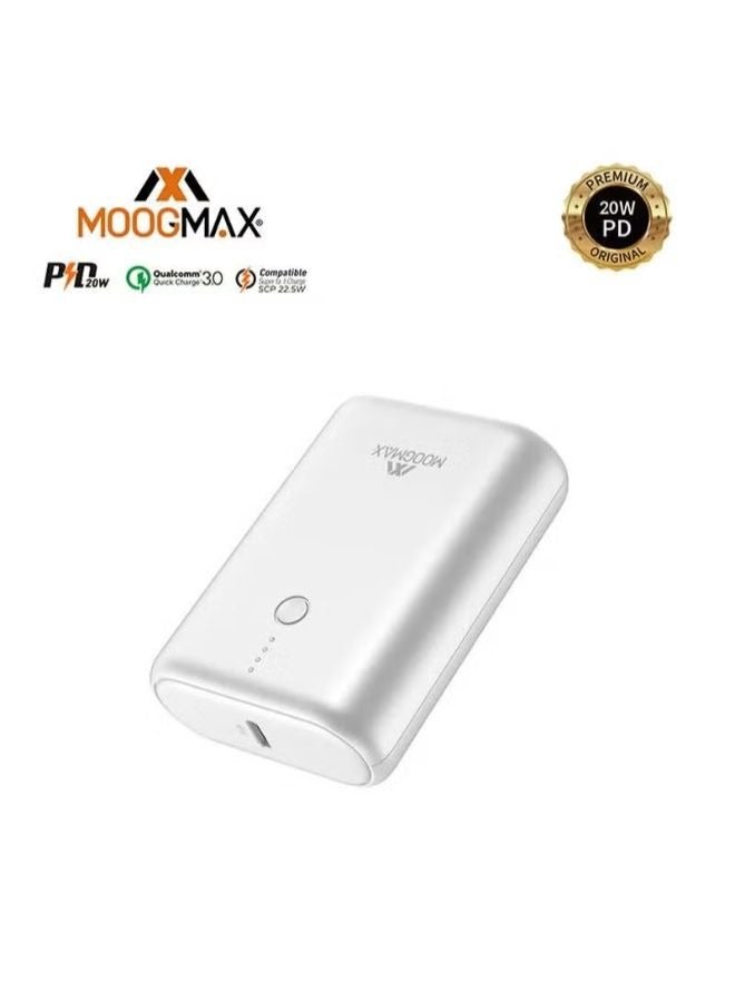 MOOGMAX Portable Power Bank 10,000mAh Ultra-Compact Size - Fast Charging for Smartphones and Tablets - Compatible with iPhone, Samsung, and More. Portable Charger, Type-C Charger, Wireless Charger, Small Power Bank, Powerful Power Bank, Joy Power Bank. - Image 2