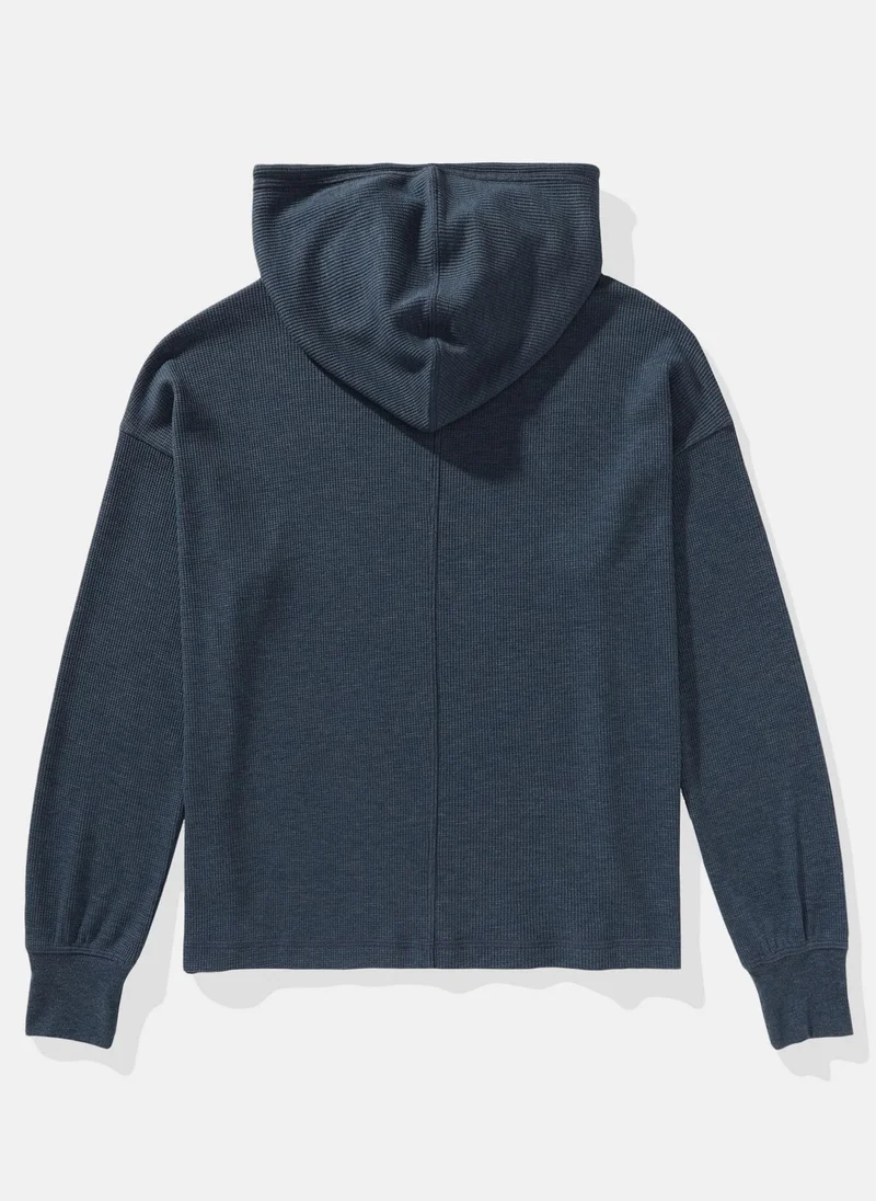 امريكان ايجل Oversized Waffle Drawstring Hoodie