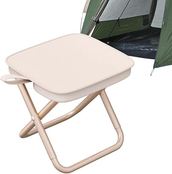 Zerolex Zerolex Portable Folding Stool with Pouch Beige  - Image 2