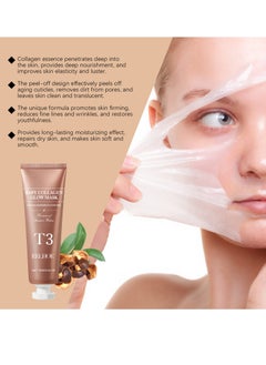 EELHOE T3 Collagen Pestlo Mask, Baby Collagen Glow Mask, T3 Collagen Peel off Mask, Pore Tightening Mask Anti-Wrinkle Skin Care, Collagen Wrapping Mask, Anti Wrinkle Firming Skin Elasticity (100g)  - Image 2