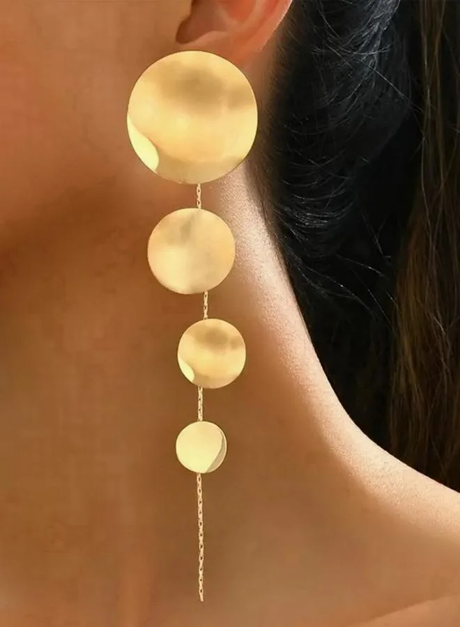 Take Two Take Two Gold Tone Circle Dangle Earrings