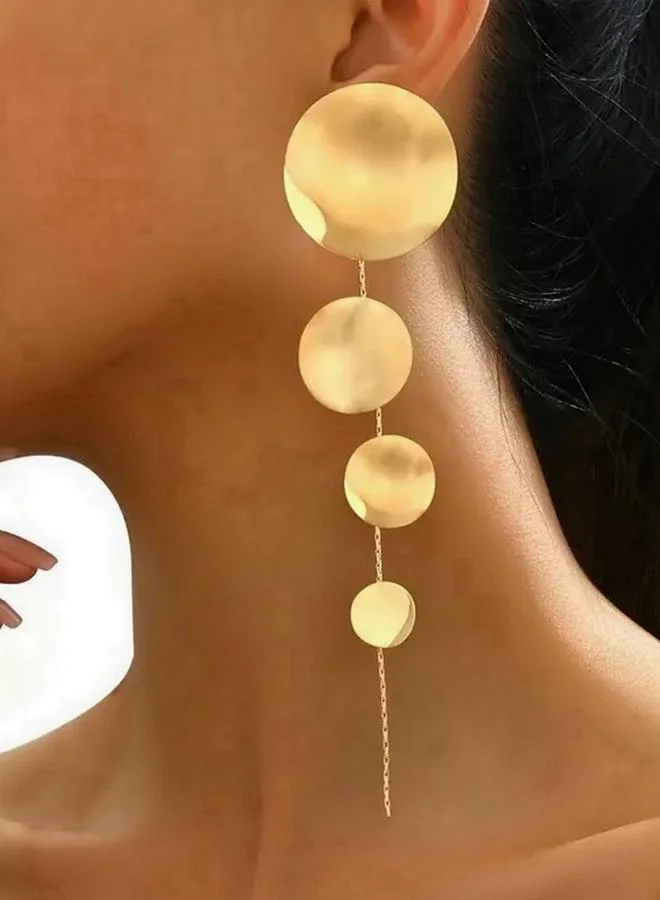 Take Two Take Two Gold Tone Circle Dangle Earrings