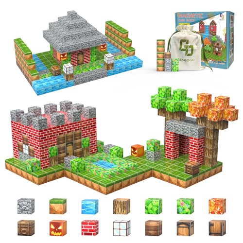 AESGOGO Magnetic Blocks 72PCS STEM Montessori Toy for Crafting a Magnet DIYWorld Creative Building Toys for Boys Girls Kids Ages 35 57 68 Toddler Stacking Construction Cube - Image 1