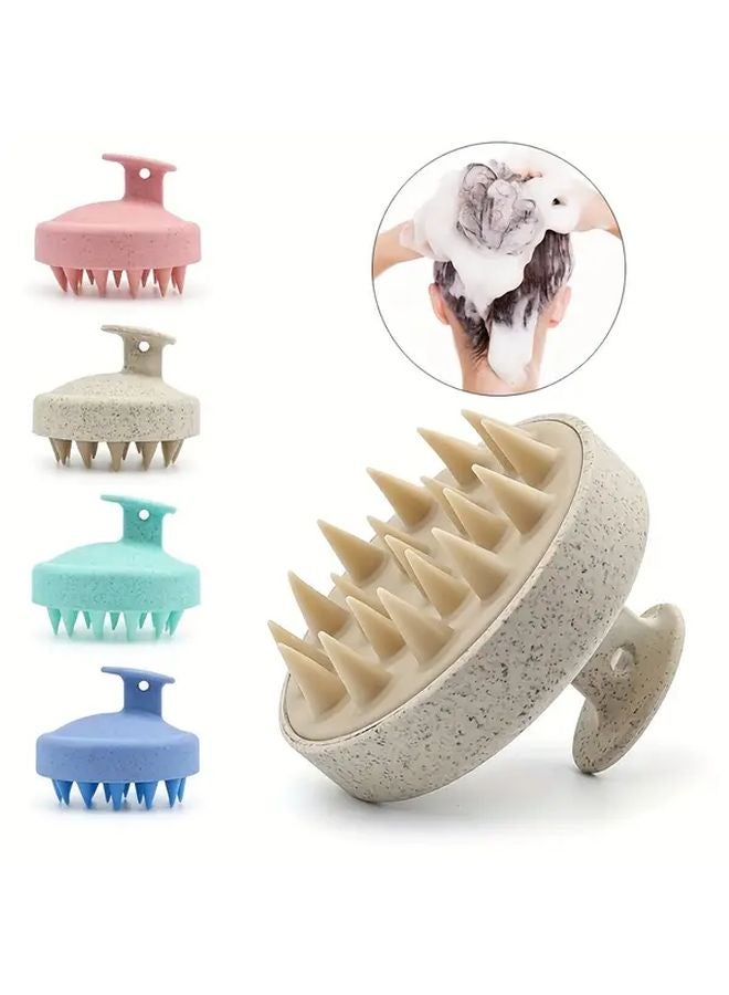 فرشاة تدليك فروة الرأس الزرقاء بتصميم مريح، رؤوس قابلة للتبديل، تنظيف عميق، استرخاء، وتعزيز نمو الشعر - Image 3