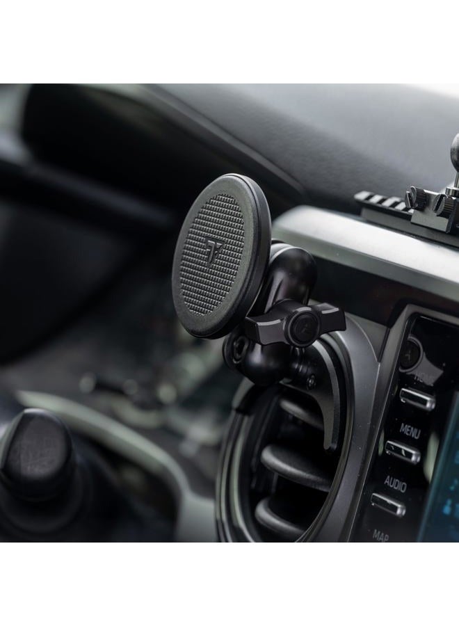 tackform Link Vent Phone Mount Compatible with 2016-2023 Toyota Tacoma and 2014-2021 Toyota Tundra | Aluminum | Zero Slip | Compatible with MagSafe | Universal Magnetic Holder | 2" Arm | Black Knob - Image 3