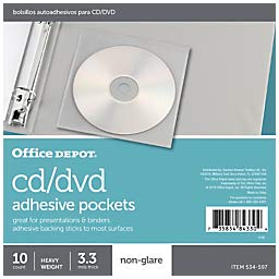 Office Depot Sheet Protector CD/DVD Pockets, 6in. x 10 1/2in., Clear, Pack Of 10, 534597 - Image 3