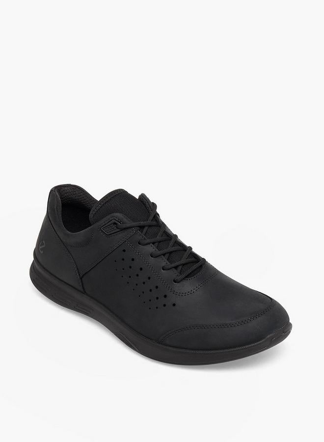 ECCO Men Leather Lace-Up Ankle Sneakers - Image 2