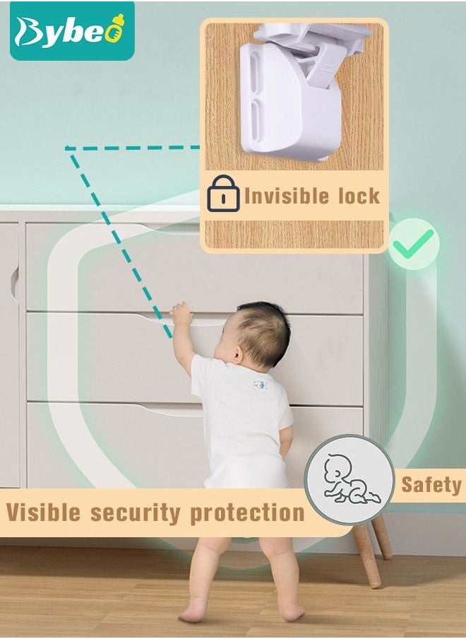Bybeo Baby Safety Magnetic Cabinet Lock For Cabinets And Drawers (4 Locks + 1 Key)  - Image 2