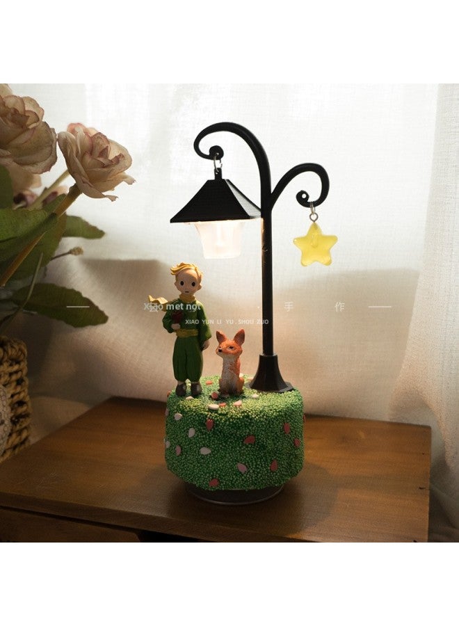 DIY Little Prince Night Light Music Box Material Pack Music Box For Girlfriend, Best Friend, Birthday Gift, Children's Gift-Color:DIY Star Hanging Light Music Box + Station Flower Prince + Fox (gift Bag) - Image 1