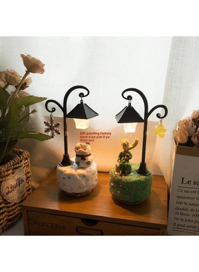 DIY Little Prince Night Light Music Box Material Pack Music Box For Girlfriend, Best Friend, Birthday Gift, Children's Gift-Color:DIY Star Hanging Light Music Box + Station Flower Prince + Fox (gift Bag) - Image 2