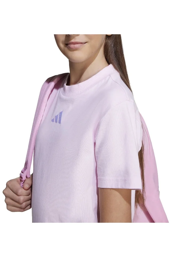 اديداس تيشيرت أطفال وردي بأكمام قصيرة