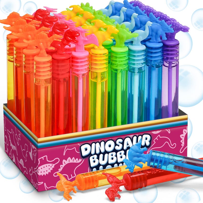 MAPIXO 32 Pack Bubble for Kids Party Favors, 8 Style Mini Bubble Wands with Gift Box, Dinosaur Toys Bulk for Carnival Prizes Goodie Bag Stuffers Supplies, Birthday Bath Time Bubbles Blower Toy for Girl Boy - Image 1