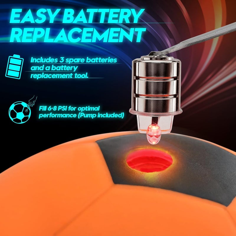 FLASHGLOW Light Up Soccer Ball Gift For Boys: Glow In The Dark - Toys For Kids & Teens Ages 8-15 - Birthday Christmas Easter Ideas - Outdoor Sports Activity Night Play - 8 9 10 11 12 13 14 15 Years Old Teenager - Image 3