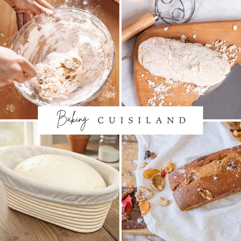 Cuisiland Rectangular Cast Iron Bread Loaf Pan & Proofing Basket, Heavy Duty 11x4.75x4,25" (14" L/Handles) with Lid (BLP137BU) - Image 2