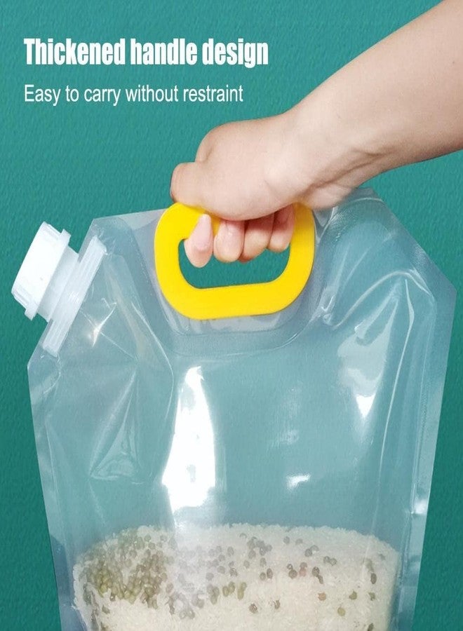 SVShoperzone Transparent Reusable Grain Moisture Proof Sealed Bag - Grain Rice Food Storage Bag Stand Up Pouch Bags with Portable Handle for Long Term Food Storage Container (2.5 Liter) (2) - Image 4