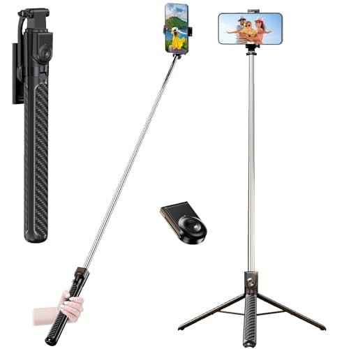 Wecool S5s Selfie Stick with Tripod Stand 360 Degree, Extendable Upto 71inc/ 180cm Long 7 Section Stable Base for Mobile/GoPro/Camera, Perfect for Vlogging & Photoshoot - Image 1