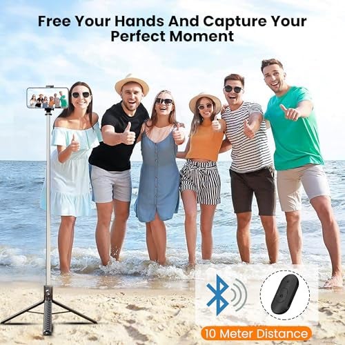 Wecool S5s Selfie Stick with Tripod Stand 360 Degree, Extendable Upto 71inc/ 180cm Long 7 Section Stable Base for Mobile/GoPro/Camera, Perfect for Vlogging & Photoshoot - Image 5