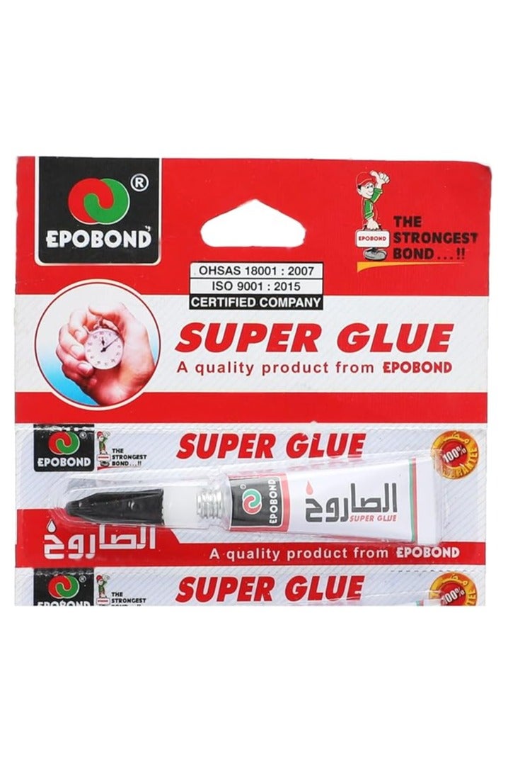 Super Glue Epobond Sarough Super Glue, Clear, Liquid, Glue, 12 Count - Image 3