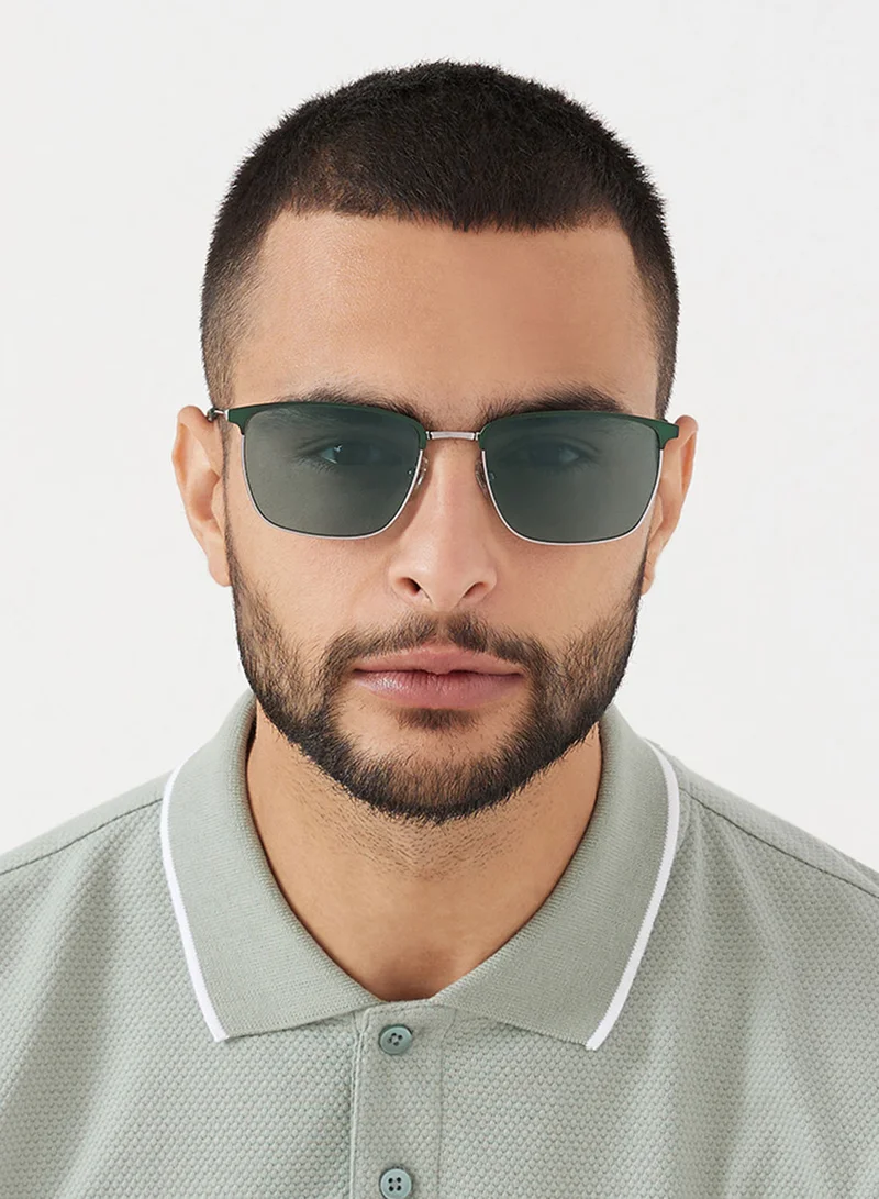30Sundays Relic,Men Sunglasses, Rectangle Sunglasses, UV Protection: UV400 (Green,Green)