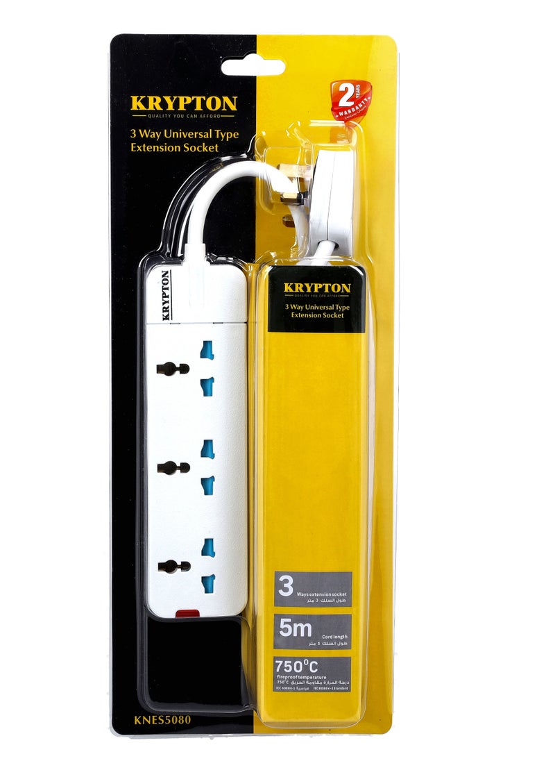 KRYPTON - 3 Way Universal Type Extension Socket  Board Plug - Image 1
