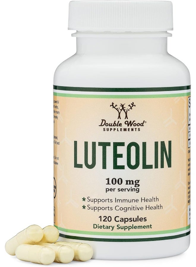 Double Wood Supplements Luteolin Supplement 100mg Servings (120 Capsules, Manufactured in The USA) Potent Polyphenols Flavonoid for Brain and Cardiovascular Support by Double Wood Supplements - Image 1